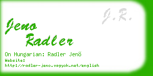 jeno radler business card